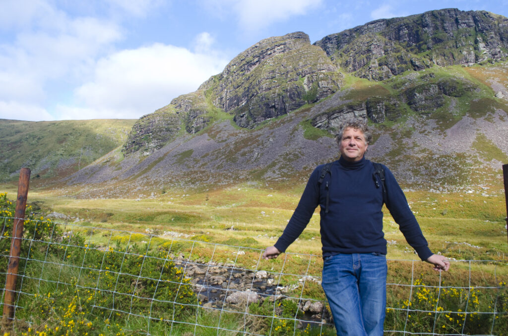Artist Ben Dearnley standing in Annascaul